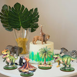 12Pcs Dinosaur Wood Table Sign Tabletop Centerpieces Funny Cartoon