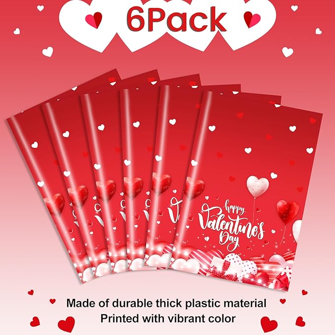 3 pcs Valentines Day Tablecloths Happy Valentines Day Plastic