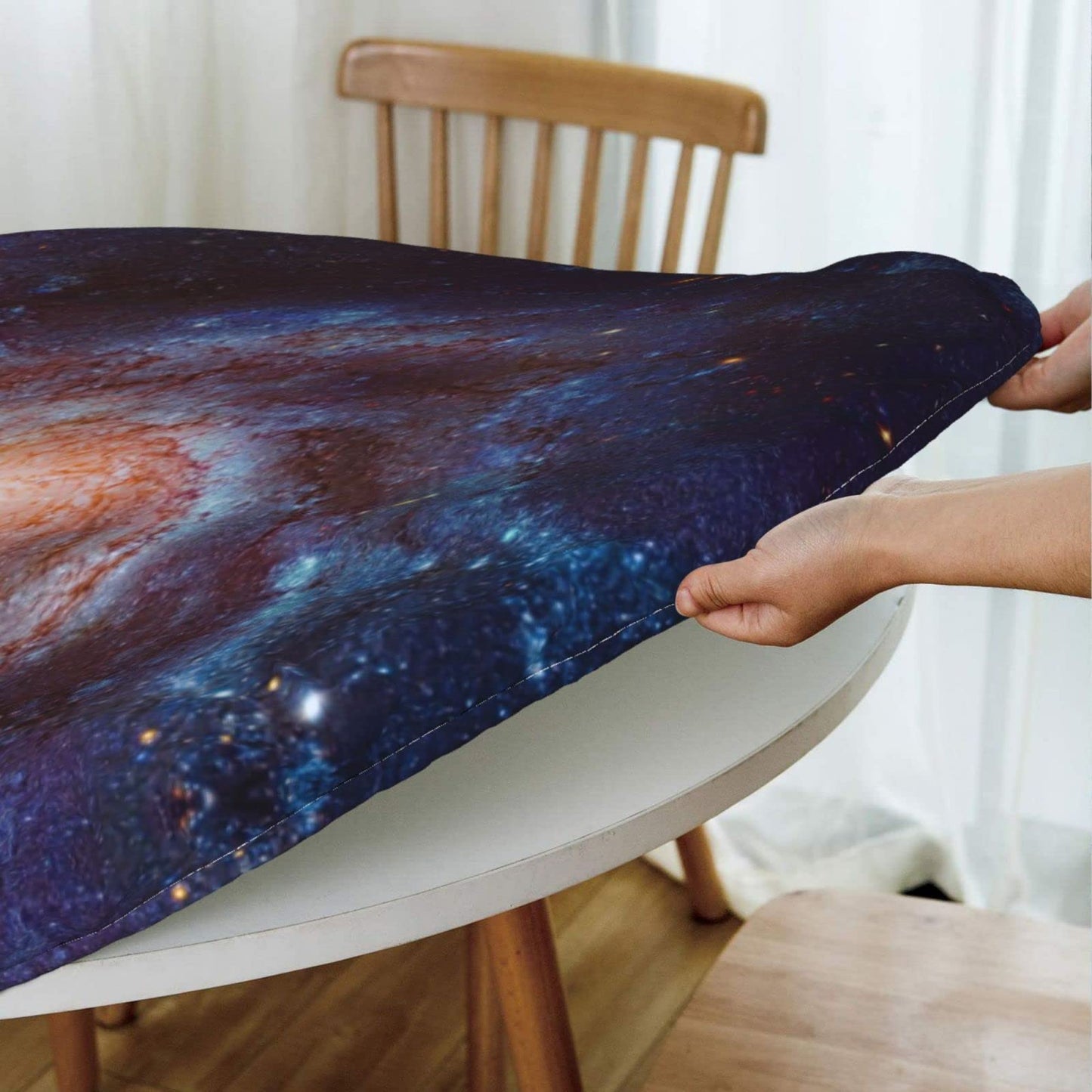Spiral Galaxy Tablecloth with Elastic Edg 42" (Round) Spiral G