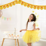 Yellow Beauty Princess Party Supplies 8.2ft Happy Birthday Banner
