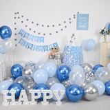 Togvu Metallic Blue Silver Balloons, 60 Pcs 12 Inches Chrome Blue