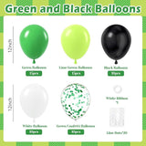 60pcs 12inch Green and Black Balloons, Black White Lime Green