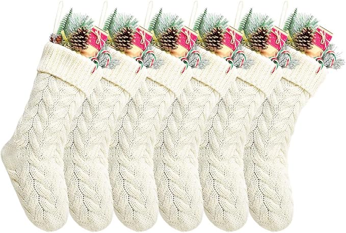 Christmas Stockings Bulk, 20 Inch Ivory Knit Stockings Christmas