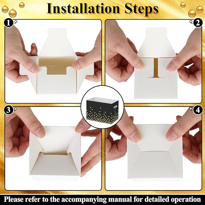 2PCS Black and Gold Utensil Holder Paper Utensil Caddy for Retirement