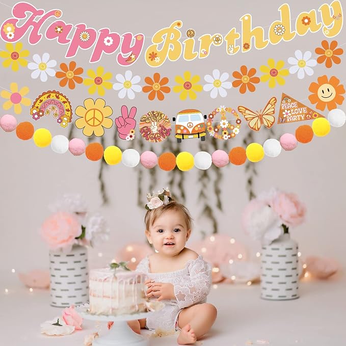 Daisy Garland for Decoration Groovy Boho Party Garland Decoration