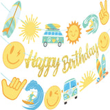 Surfing Birthday Banners Hippie Groovy Surfing Birthday Party