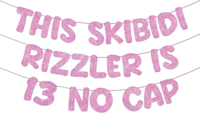 Fulmoon Pre Strung This Skibidi Rizzler Is 13 No Cap Glitter Banner #5