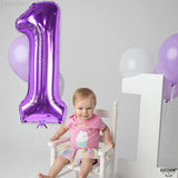 KatchOn, Purple 1 Balloon Number for First Birthday - 40 Inch |