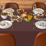 16 Pack Brown Plastic Tablecloth for Rectangle Tables, Premium