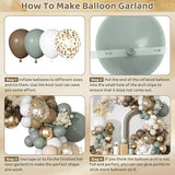 Ouddy Party Dusty Green Nude Balloons Garland Arch Kit, Different