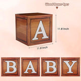 Baby Shower Decorations Boxes with Letters for Gender Reveal Wood 4