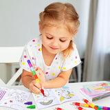 24 Unicorn Mini Coloring Books Kids with 24 Stacking Crayons Rainbow