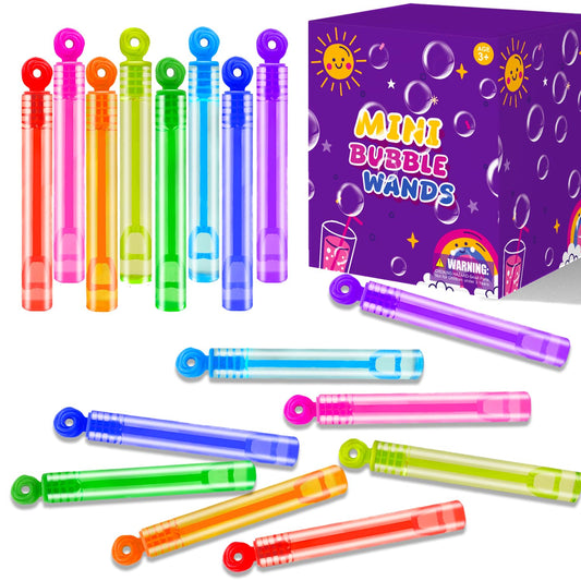 Bulk Neon Mini Bubbles Party Favors for Kids 100 Pack, Small Non Candy