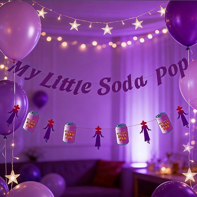 “My Little Soda Pop” Demon Movie Party Banner, Coquette Soda Theme