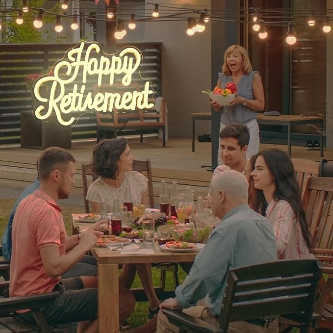 Happy Retirement Neon Sign Dimmable Led Signs USB Neon Light Sign