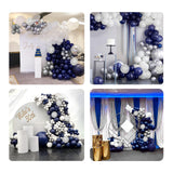 Navy Blue and Silver Balloon Garland Arch Kit, Royal Blue Metallic
