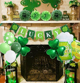 St Patricks Day Party Decorations with Balloons Tablecloth Green