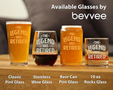 The Legend Has Retired Whiskey Rocks Glass Funny Retirement Gifts