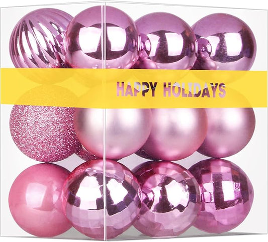 Pink 3.2" Large Christmas Balls - Christmas Tree Decoration