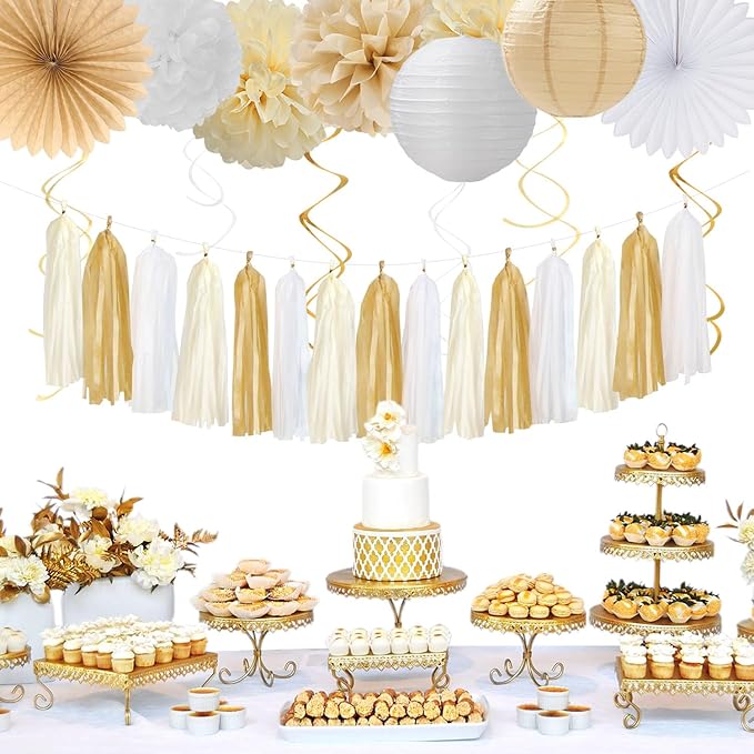 Champagne Gold White Bridal Shower Party Decorations 31pcs Bride to
