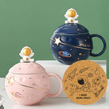 Yalucky Kawaii Astronaut Cup Space Embossed Planet Mug, Cute Ceramic