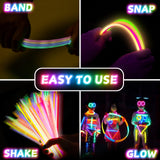 SHQDD 500 Glow Sticks Bulk Party Pack, 8” Neon Glow Sticks, DIY