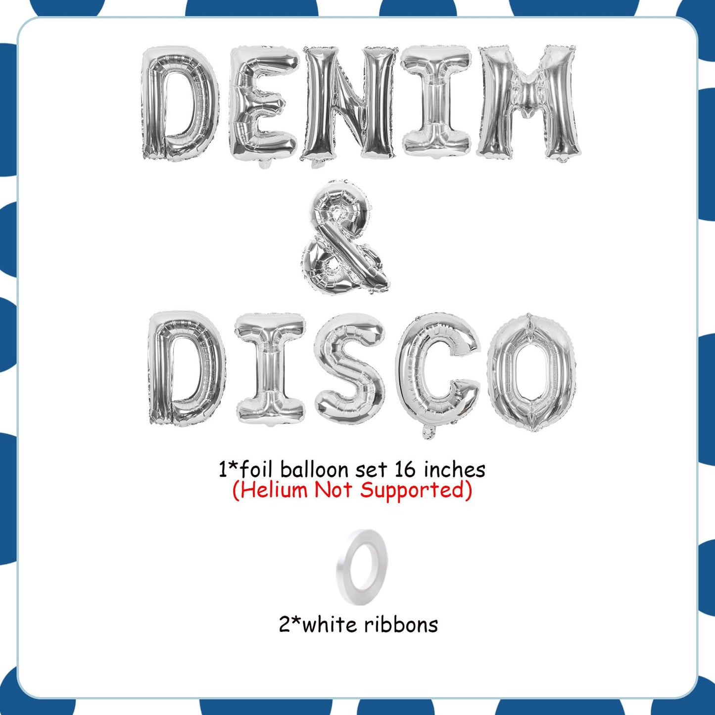 Wonmelody Denim and Disco Party Decorations Denim and Disco Silver