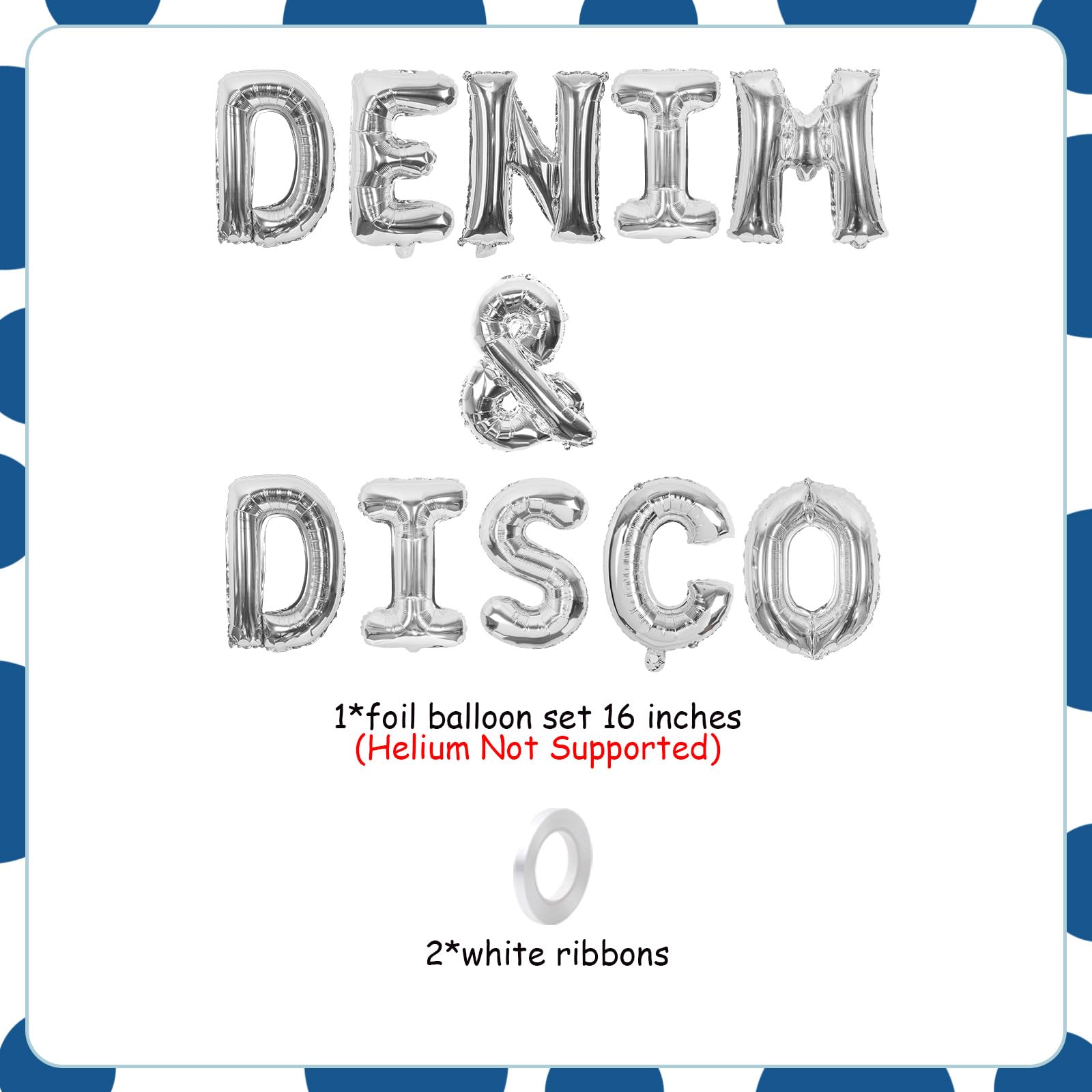 Wonmelody Denim and Disco Party Decorations Denim and Disco Silver
