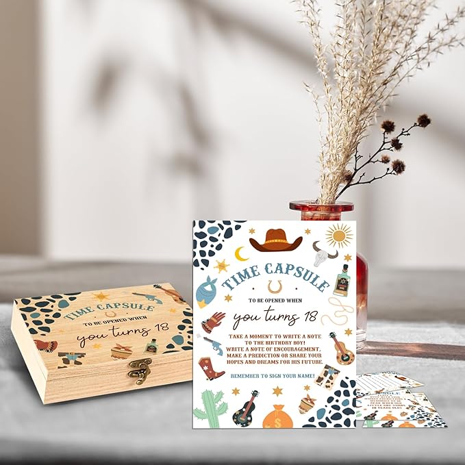 Cowboy Memory Time Capsule Kit Baby 1st Birthday Memory Time Capsule