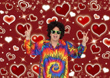 Red Heart Party Backdrop 8x6FT Valentine's Day Photography