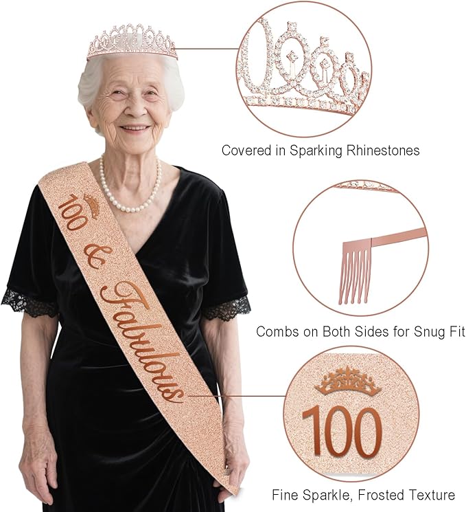 100th Birthday Decorations for Women 32PCS 100th Birthday Party