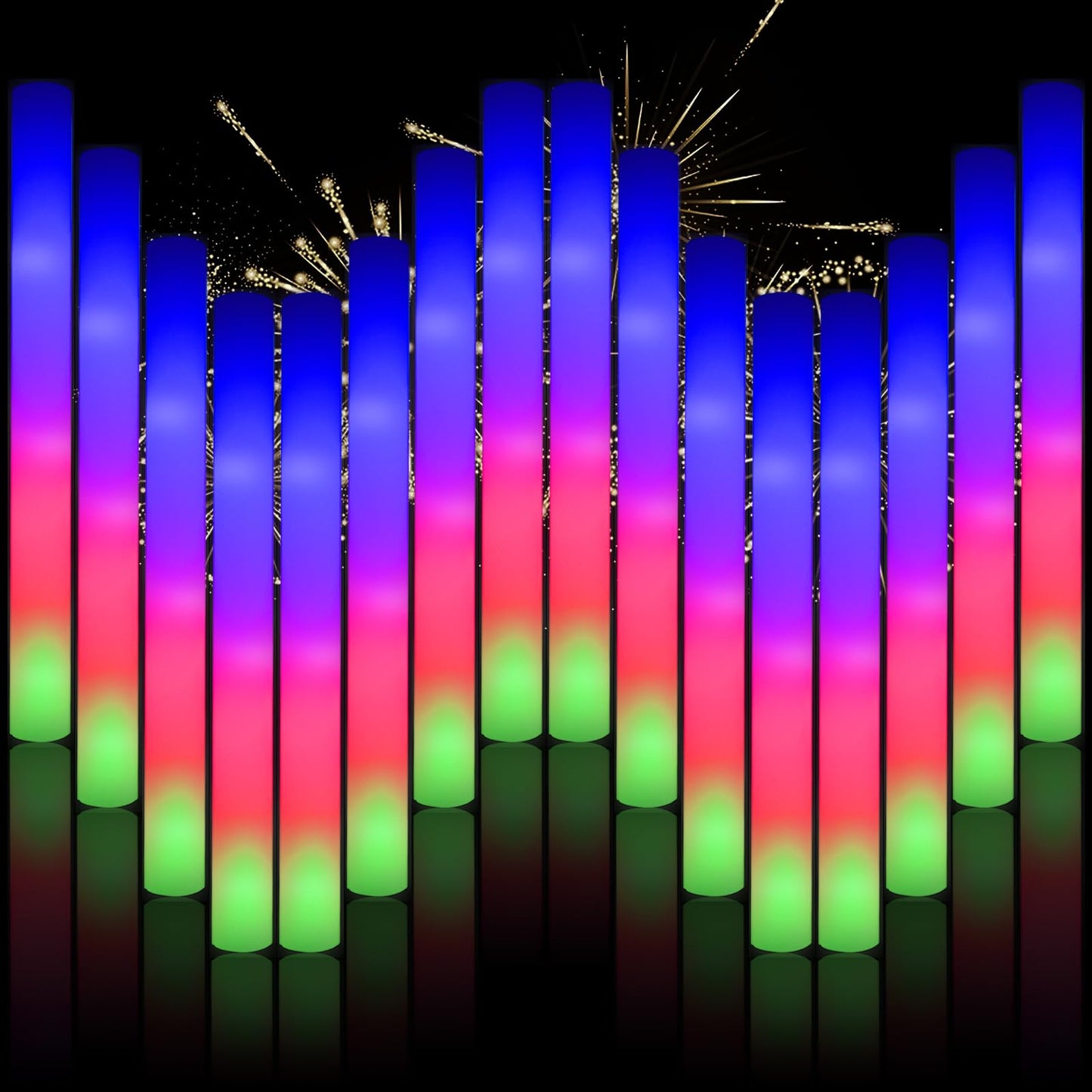 Blu7ive 30pcs Foam Light up Sticks Bulk, Glow in the Dark Party