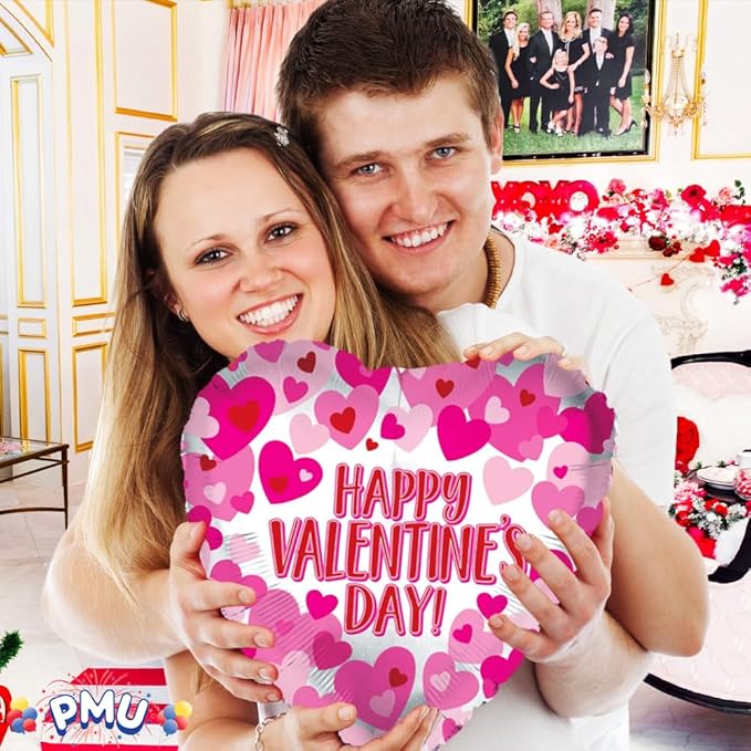 10Pcs 18 Inch Red Heart Balloons Valentine's Day Heart Shape Foil
