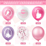 Civaner 48 Pieces Princess Balloons Bulk 12 Inch Pink Princess Themed