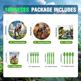 168pcs Dinosaur Party Supplies Dino Plates Napkins Disposable