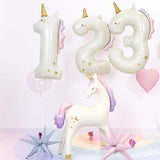 Unicorn Number 1 Balloon PartyDeco 36.5 Inch Holographic Foil 1st