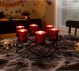 Iron Round Votive Tealight Candle Holder Centerpiece for Halloween