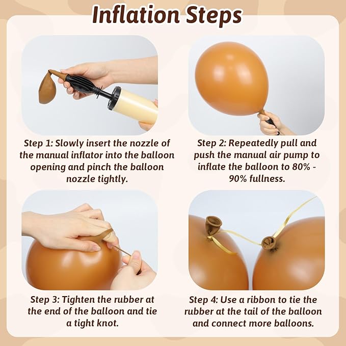 Brown Western Balloons, Brown Nude Gold Confetti Cow Print Latex