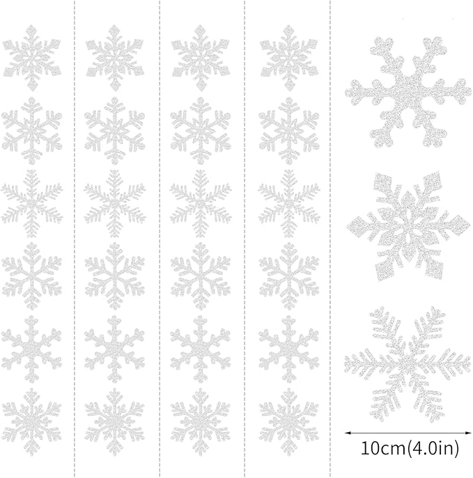 Snowflake Snow White-Silver Christmas Party-Decorations Garland -