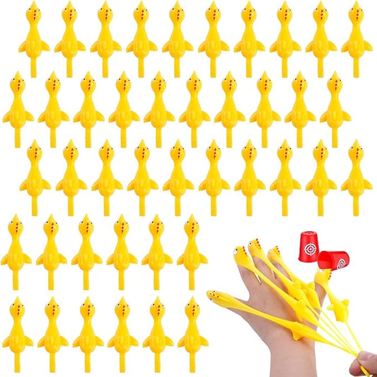 POPLAY 42PCS Flying Chicken Slingshot, Easter Party Favors Treasure