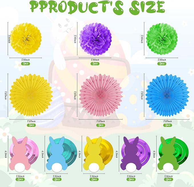 Easter Bunny Party Decorations Set for Home Happy Easter Banner