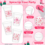 Geyoga 100 Pcs Western Cowgirl Plastic Cups 16 oz Pink Cowgirl
