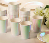 Mermaid Cups 36 Count 12 Oz Iridescent Foil Paper Cups Compostable