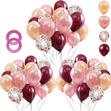 OuMuaMua Rose Gold Balloons Burgundy Balloons Kit, 62Pcs Burgundy