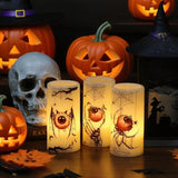 Halloween Flameless Flickering Candles with Timer Battery Operated
