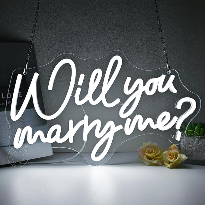 SYLHOME Will You Marry Me ? Led Neon Light Sign Hanging Proposal