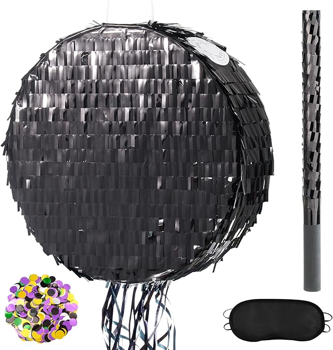 Black Round Piñata for DIY Halloween Black Moon Piñata for Kids DIY