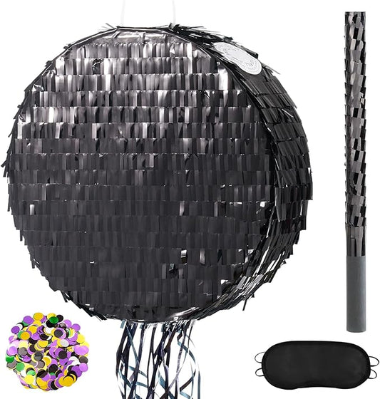 Black Round Piñata for DIY Halloween Black Moon Piñata for Kids DIY