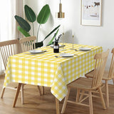 QIKSION Yellow Gingham Tablecloth Disposable 3 Pack, 54 x 108 Inch