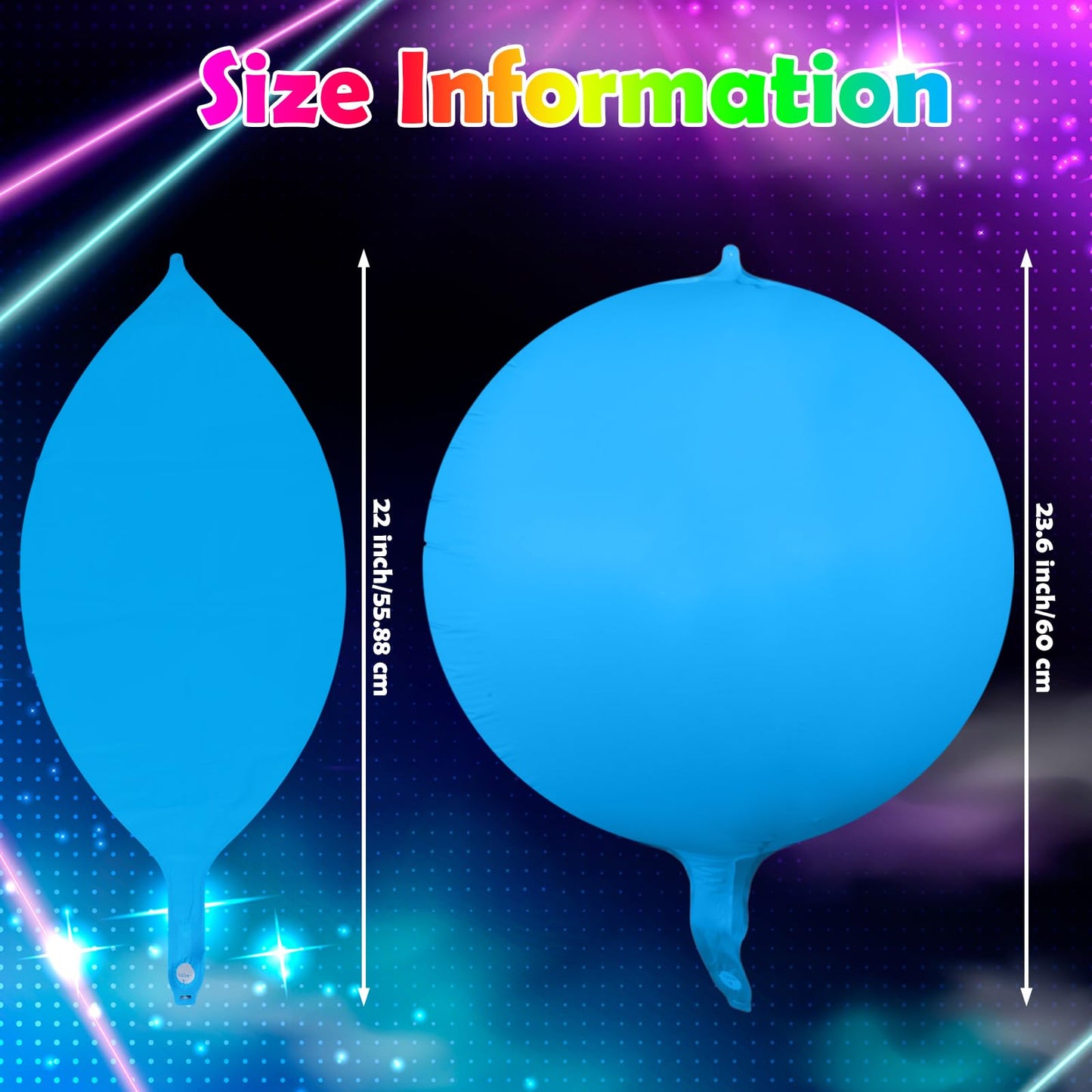 Vertintong 12 Pcs Round Glow in The Dark Neon Balloons Foil Birthday